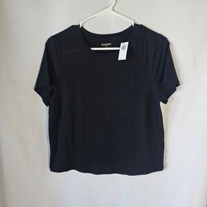 Old Navy Black Short Sleeve Crew Neck T Shirt Top Women L